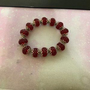 Dark Red Bead Bracelet